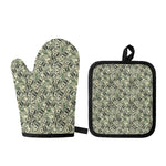 US Dollar Print Oven Mitt And Pot Holder Set