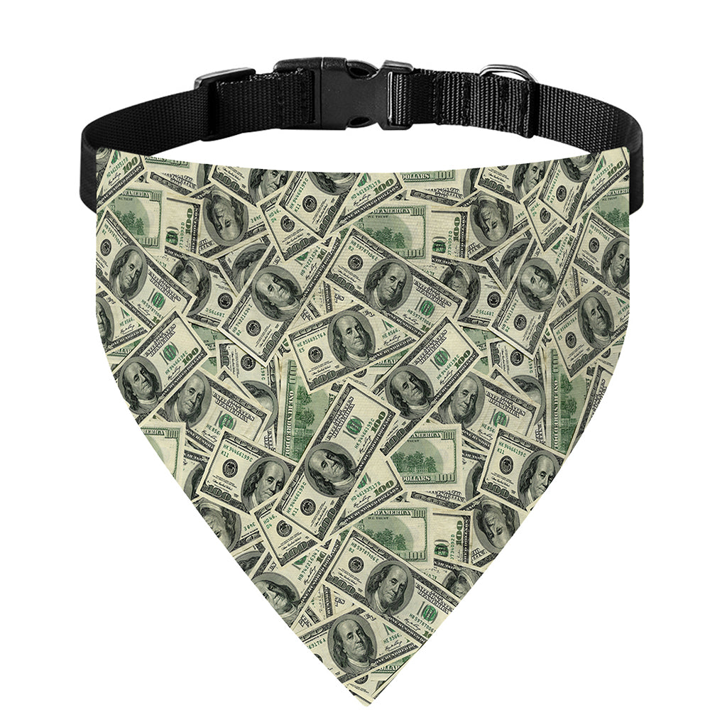 US Dollar Print Over The Collar Dog Bandana
