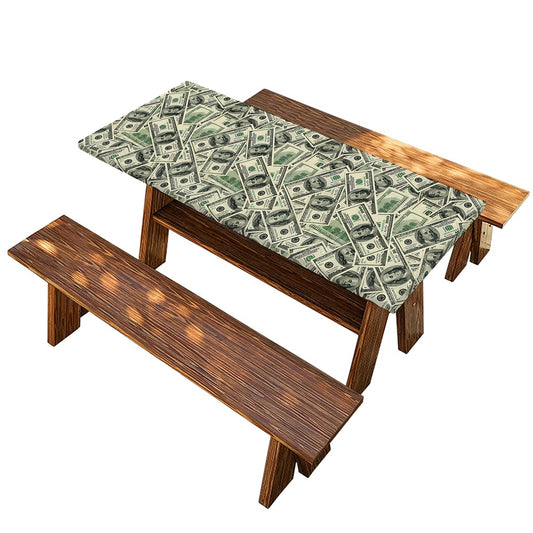 US Dollar Print Picnic Table Cover