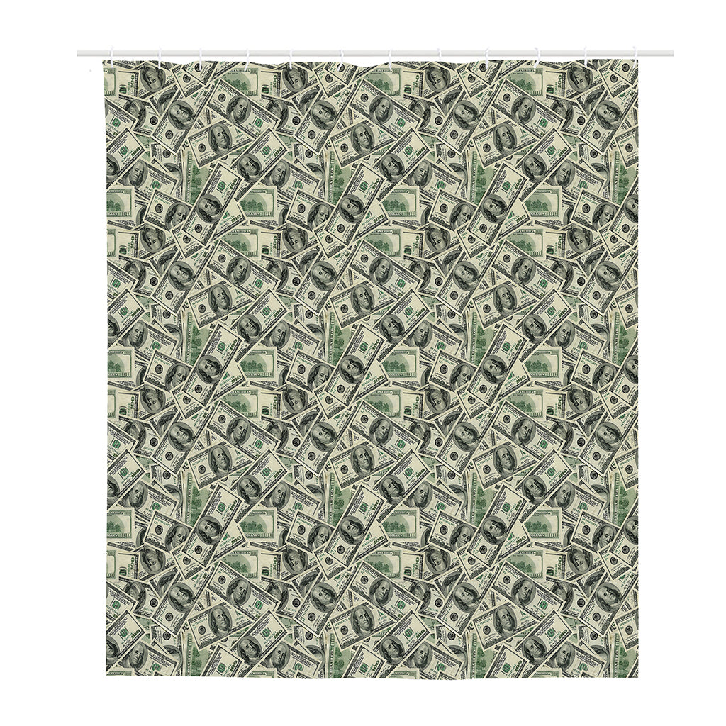 US Dollar Print Polyester Shower Curtain