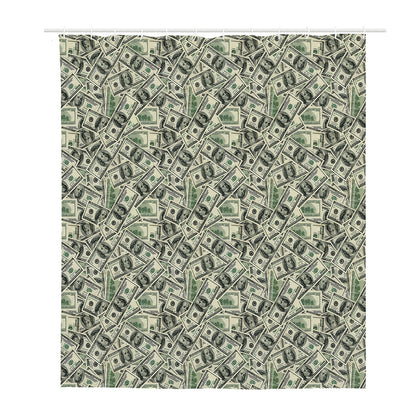 US Dollar Print Polyester Shower Curtain