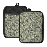 US Dollar Print Pot Holders With Pocket