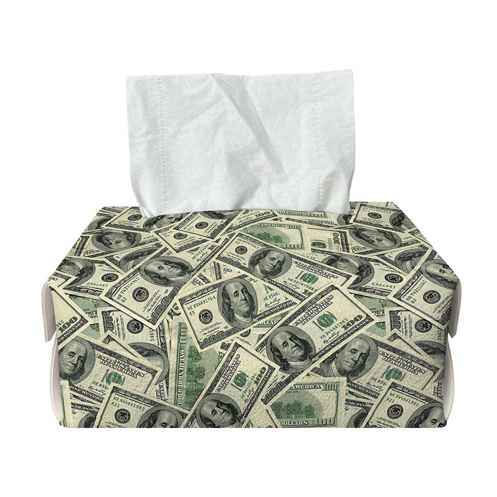 US Dollar Print Rectangle Tissue Box Cover