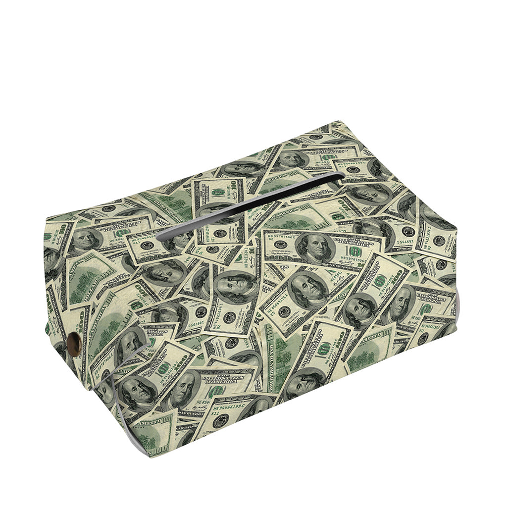 US Dollar Print Rectangle Tissue Box Cover