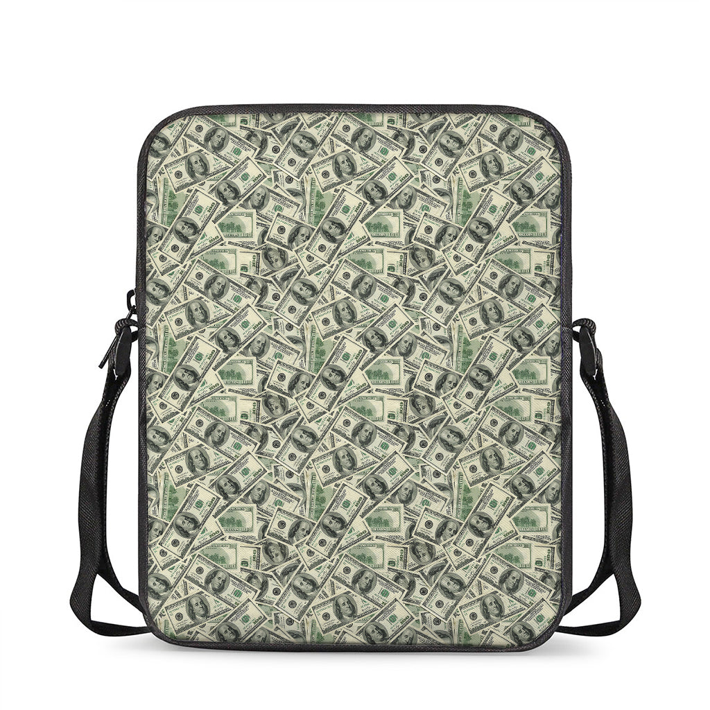 US Dollar Print Rectangular Crossbody Bag