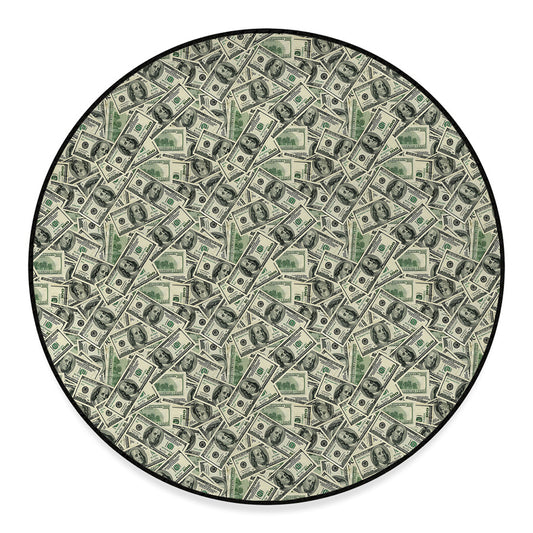 US Dollar Print Round Floor Mat