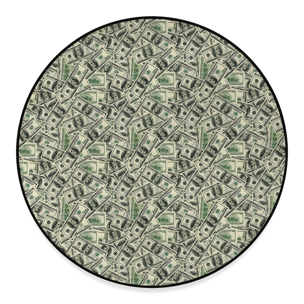 US Dollar Print Round Floor Mat