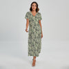 US Dollar Print Short Sleeve Maxi Dress