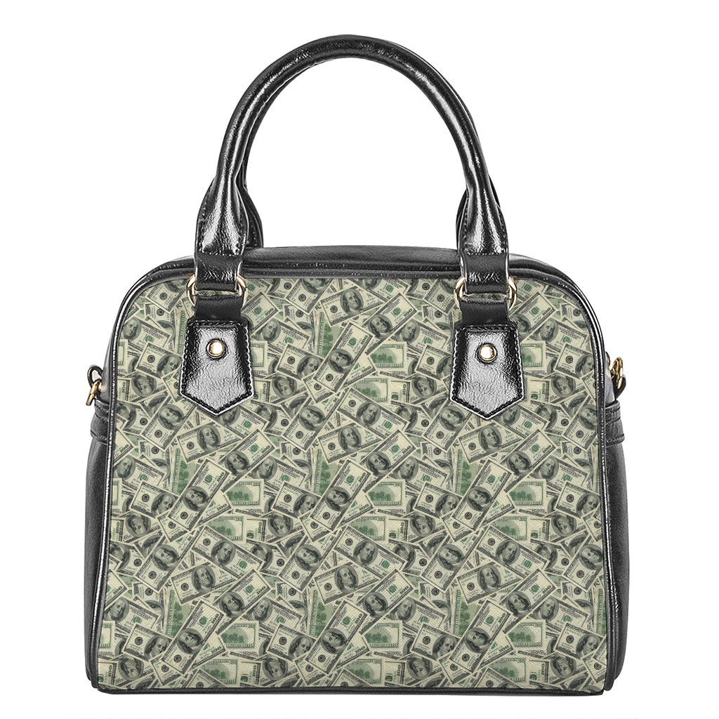 US Dollar Print Shoulder Handbag