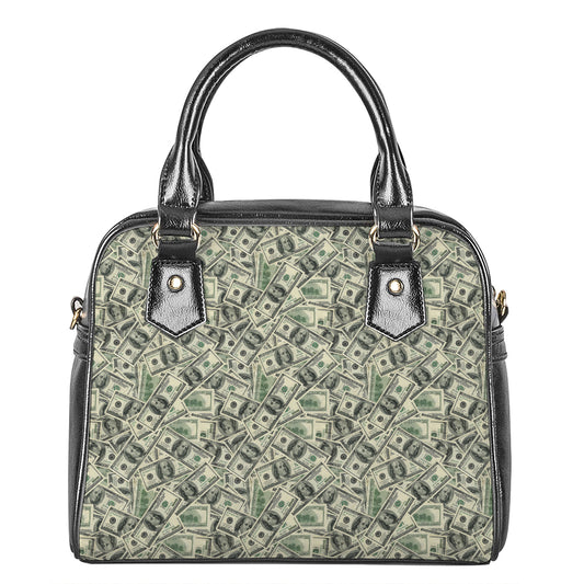 US Dollar Print Shoulder Handbag