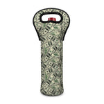 US Dollar Print Single Neoprene Wine Tote