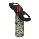 US Dollar Print Single Neoprene Wine Tote