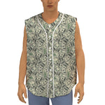 US Dollar Print Sleeveless Baseball Jersey