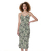 US Dollar Print Slim Fit Midi Cami Dress