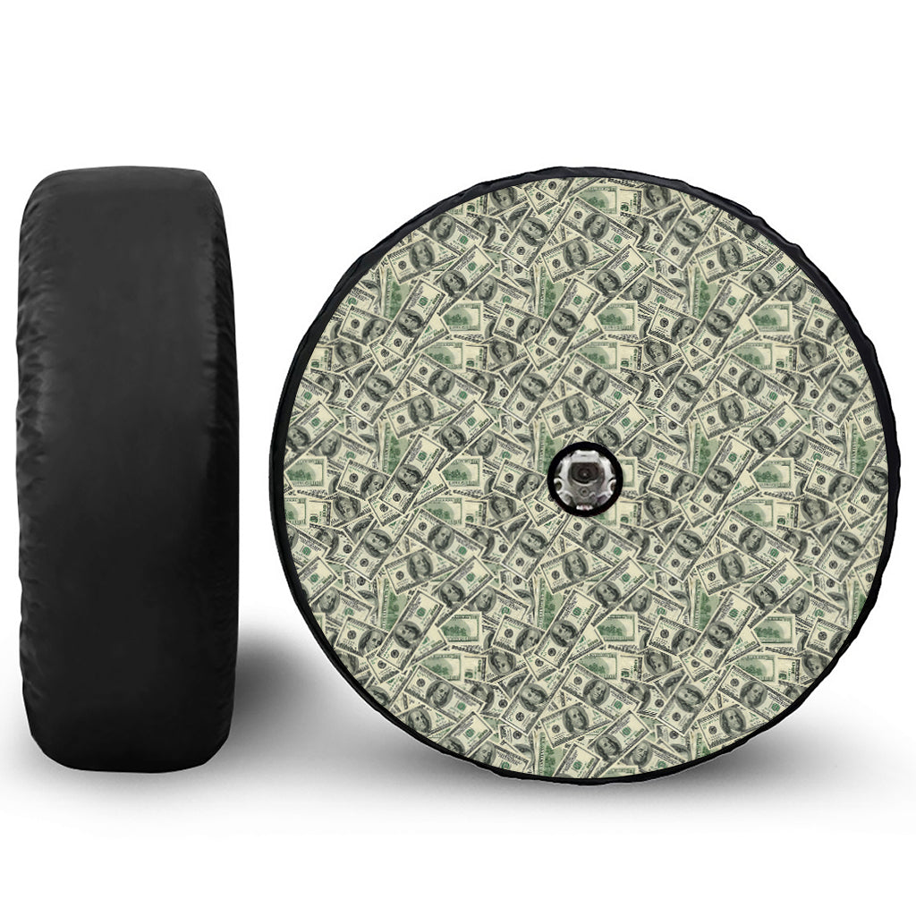 US Dollar Print Tire Cover With Camera Hole