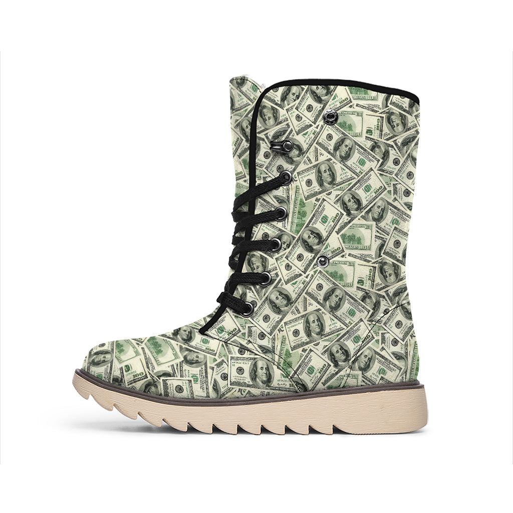 US Dollar Print Winter Boots