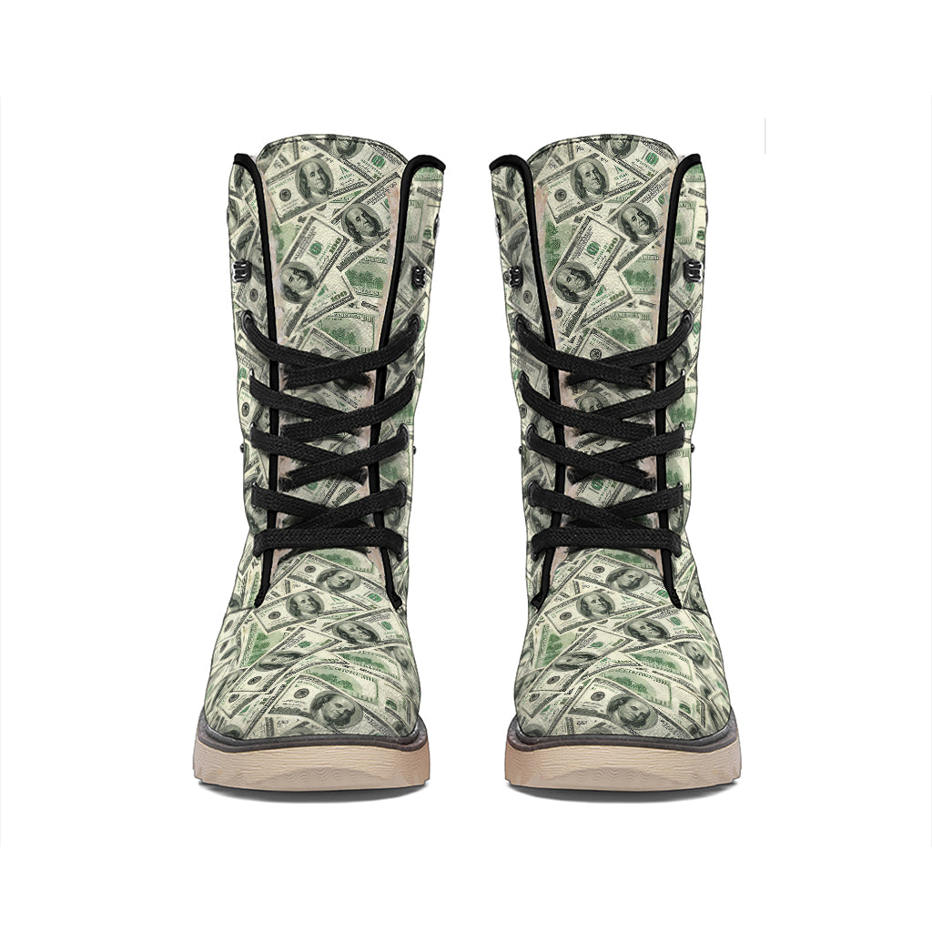 US Dollar Print Winter Boots