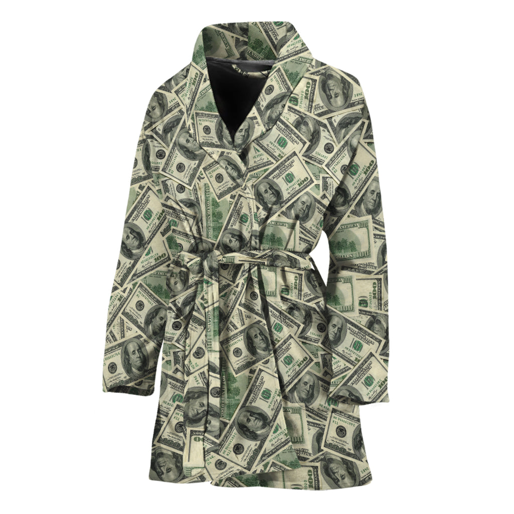 US Dollar Print Women's Bathrobe