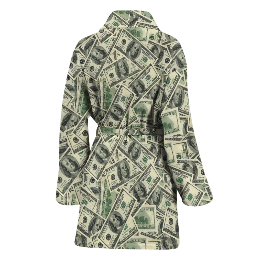 US Dollar Print Women's Bathrobe