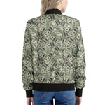 US Dollar Print Women's Bomber Jacket