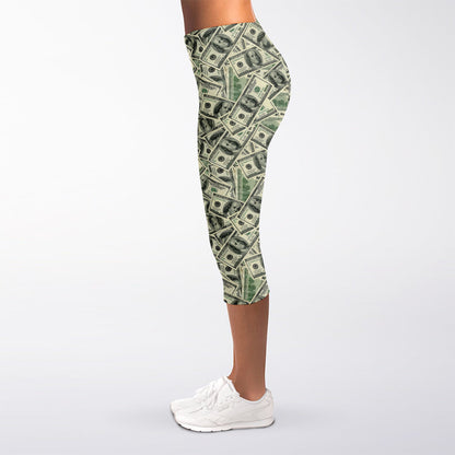 US Dollar Print Women's Capri Leggings