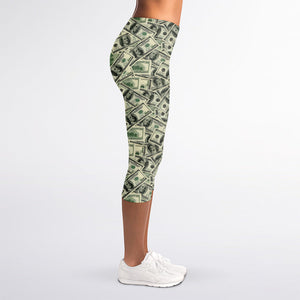 US Dollar Print Women's Capri Leggings