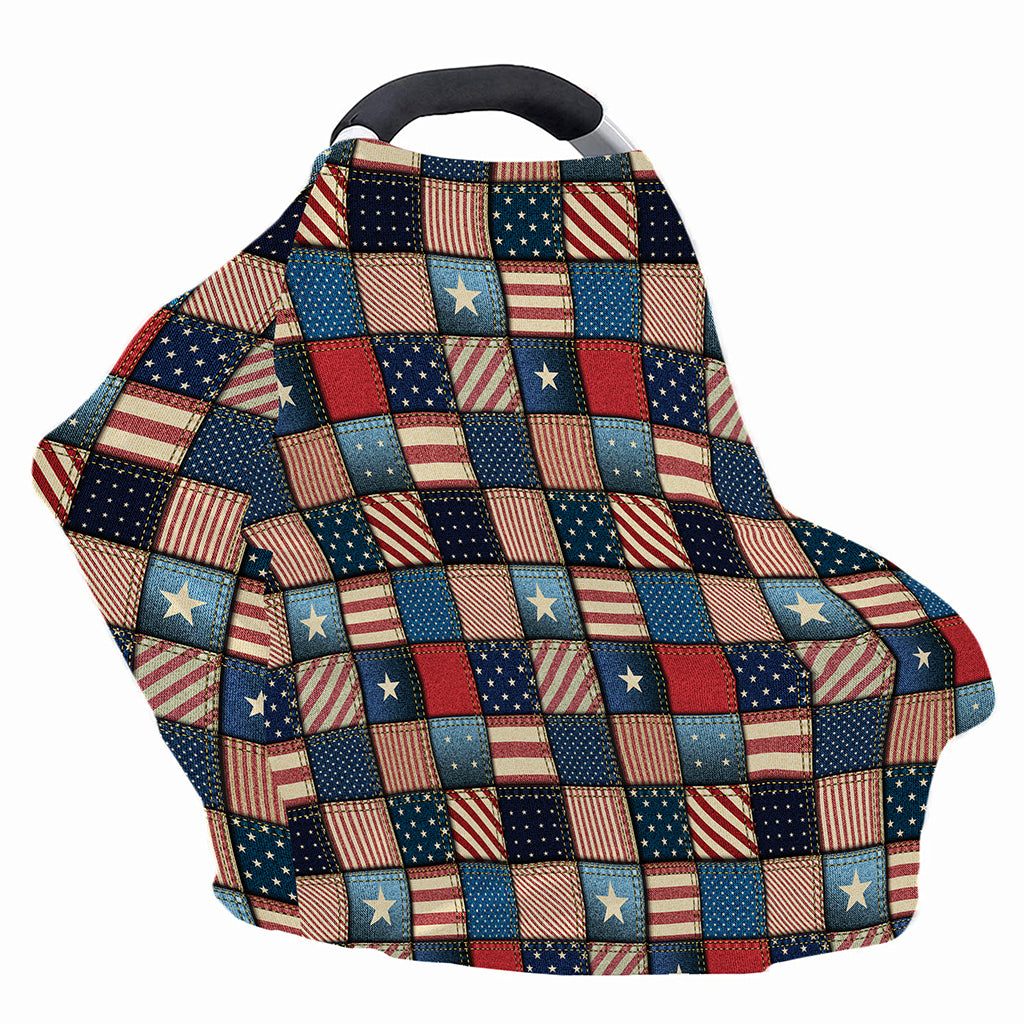 USA Denim Patchwork Pattern Print Baby Seat Cover
