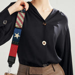 USA Denim Patchwork Pattern Print Bag Strap