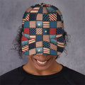 USA Denim Patchwork Pattern Print Baseball Cap