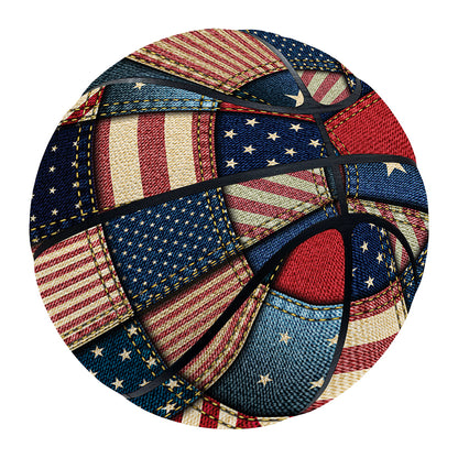 USA Denim Patchwork Pattern Print Basketball