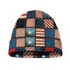 USA Denim Patchwork Pattern Print Beanie