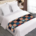USA Denim Patchwork Pattern Print Bed Runner