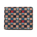 USA Denim Patchwork Pattern Print Bifold Wallet