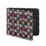 USA Denim Patchwork Pattern Print Bifold Wallet