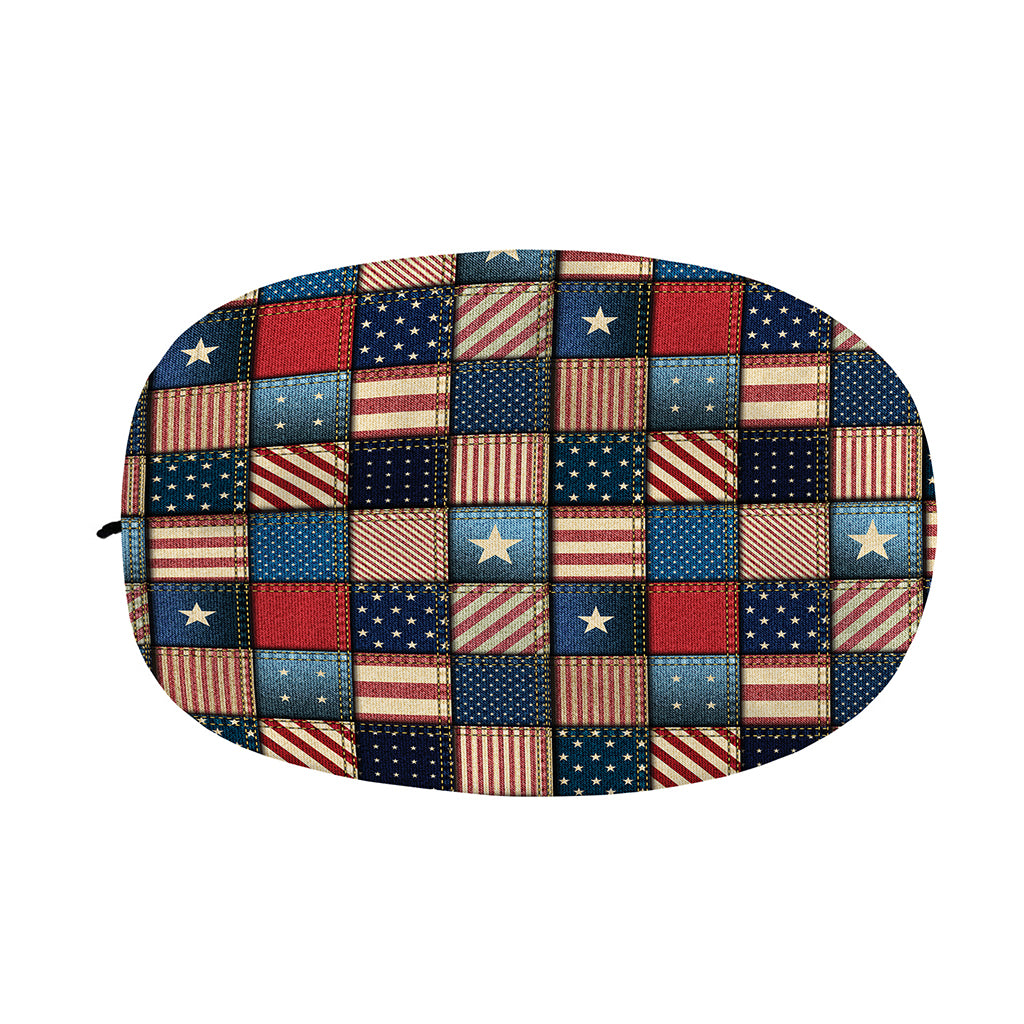 USA Denim Patchwork Pattern Print Car Side Mirror Covers