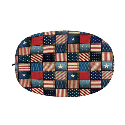 USA Denim Patchwork Pattern Print Car Side Mirror Covers