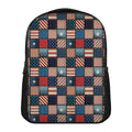 USA Denim Patchwork Pattern Print Casual Backpack
