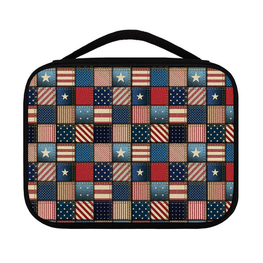 USA Denim Patchwork Pattern Print Classic Bible Case