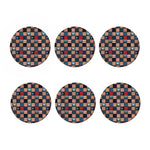 USA Denim Patchwork Pattern Print Coaster Set