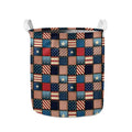 USA Denim Patchwork Pattern Print Collapsible Laundry Basket
