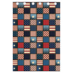 USA Denim Patchwork Pattern Print Curtain