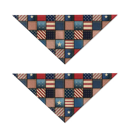 USA Denim Patchwork Pattern Print Dog Bandana