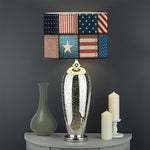 USA Denim Patchwork Pattern Print Drum Lamp Shade