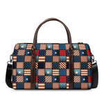 USA Denim Patchwork Pattern Print Duffle Bag
