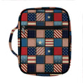 USA Denim Patchwork Pattern Print Front Pocket Bible Bag