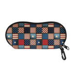 USA Denim Patchwork Pattern Print Glasses Case