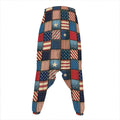 USA Denim Patchwork Pattern Print Hammer Pants