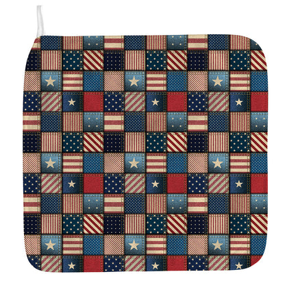 USA Denim Patchwork Pattern Print Hand Towel