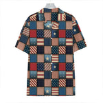 USA Denim Patchwork Pattern Print Hawaiian Shirt