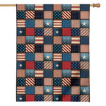 USA Denim Patchwork Pattern Print House Flag